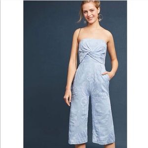Anthropologie Aijek Blue Floral Jumpsuit